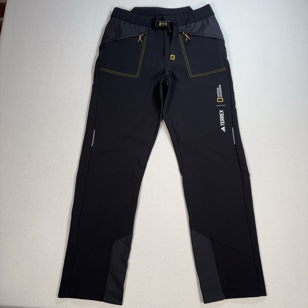 Adidas Terrex National Geographic Soft Shell Pants Men's S Black Belted Outdoor